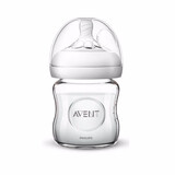 新安怡（AVENT）婴儿宝宝宽口径自然原生玻璃奶瓶8安士240ml SCF673 SCF674 进口