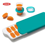 奥秀（OXO）辅食冷冻格冰格婴儿辅食模具分装工具食物保鲜格 青绿（磨砂盖）