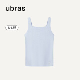 ubras【特卖】女加绒睡衣冬女加厚软绵绵简约坑条家居服套装女 粉末蓝吊带 L