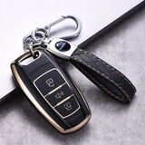 GGO长城哈弗h6钥匙套h6S大狗H2S哈佛M6F5f7x汽车H7H9赤兔钥匙包扣壳 B3键【石墨黑】+压纹绳扣 