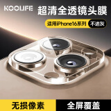 KOOLIFE适用 苹果16Pro全覆盖镜头膜iphone 16ProMax镜头膜 后摄像头保护膜圈高清耐磨防刮钢化玻璃镜头膜