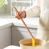 川岛屋日式长筷子油炸耐高温防滑火锅筷子家用加长捞面炸油条木筷 42cm榉木火锅筷