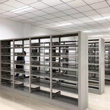 锦智缘钢制书架学校书店图书馆阅览室铁艺书架落地资料架办公室置物架 亚光灰书架 单面5层主架2000高*1000宽*300深