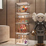 收纳盒子乐高展示柜玩具模型产品陈列透明柜子亚克力家用积木架子 透明白小号1个隔板 28*15*24.5cm