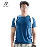 探拓（TECTOP）速干T恤 轻薄透气男情侣款圆领短袖纯色速干衣 TS3043 男款铁蓝色 XL
