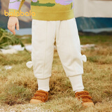 巴拉巴拉男童裤子儿童女宝宝长裤秋冬新款童装可爱休闲运动裤 奶白-夹棉-10501 110cm