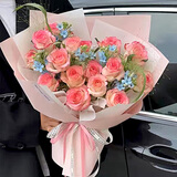 维纳斯鲜花速递红玫瑰花束生日礼物全国花店同城配送女友老婆 牵手一生-19朵粉玫瑰花束