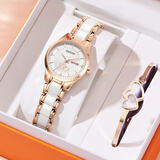 格玛仕女士手表2026新款女表正品防水腕表品牌十大名表轻奢小众生日礼物 两件套礼盒丨手表+心相印手镯