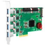 魔羯 MOGE MC2026 PCIEx4转8口USB3.0四口独立通道扩展卡 工业相机20Gbps高速传输