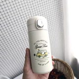 【高品质】波比熊可爱豌豆卡通304不锈钢男弹跳盖情侣保温杯ins少女心学生小巧迷你便携水杯子车载 豌豆巴士300毫升+杯刷