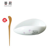 番易茶荷A1ZO-白陶瓷赏茶禅意茶则茶叶铲茶碟复古风茶勺投茶器茶道 雅韵莲蓬款1个+茶针1个