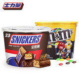 士力架 花生夹心巧克力桶装全家桶装休闲零食圣诞节儿童节礼物毕业能量 全家桶+MM豆混合桶装270g 巧克力
