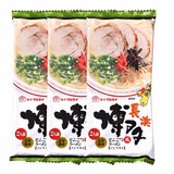 玛尔泰 3包装 日本进口九州日式拉面熊本蒜香豚骨浓汤面方便面速食面条 博多蔬菜酱油浓汤*3包