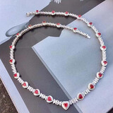 PearlBoat 蓝宝石女士吊坠18K金澳洲白珠项链金珍珠红宝石锁骨链【付尾款】 已联系客服选货，尾款3000