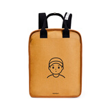 FINERWORLD可水洗牛皮纸书包双肩包方形背包潮流情侣复古男女生日礼物 finer帽子男孩