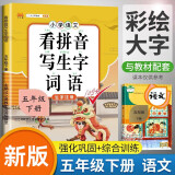 小学生五年级下册看拼音写词语练字帖生字注音语文课本同步专项训练 习字本写字练习册彩绘版