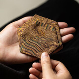 茶艺贵族优选海水纹禅意茶席干泡垫桌旗壶承桌布中式功夫茶配件 海水纹六角杯垫11*11（3片）