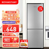 ROYANSTANY 172升冰箱双门 冷藏冷冻小型家用宿舍租房电冰箱小巧不占地 一级能效省电节能 146L【一级能效，上冷藏下冷冻】 银色