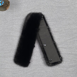 高档进口水貂毛小毛领子男士立领通用皮衣羽绒服皮草真毛领单卖 黑色（衬布48*5cm)