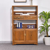 匠人塘红木家具非洲鸡翅木（学名：非洲崖豆木）小书柜实木书架矮柜新中式置物架落地茶叶架茶水柜 单个：长80*宽32*高126cm