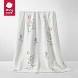 babycare婴儿纱布浴巾新生儿儿童宝宝专用大尺寸抗菌盖毯毛巾包裹巾纱巾 【6层超柔】云端月亮兔-3秒瞬吸 115x115cm