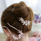 梦逸盘发u形发簪头饰蝴蝶结新娘发饰发卡发箍韩版插梳发梳盘发发饰 U型太阳花