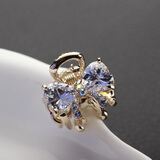 万宝资小号精致合金抓夹优雅迷你水钻蝴蝶结刘海夹水晶发夹发抓韩版发饰 白色