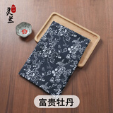 灵兰 纯棉活性印染青花布 乌镇蓝印花布仿蜡染棉布布料 桌布民族服装 610#富贵牡丹