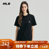 MLB短袖男女情侣T恤运动休闲简约纯色圆领百搭t恤3ATSB0243-50BKS-XS