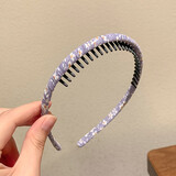 QUEENS JEWELRY碎花布艺儿童压发卡碎发箍带齿防滑头箍女童可爱公主不伤头发头饰