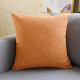 思篇沙发抱枕靠垫客厅加厚纯色亚麻简约汽车办公室腰枕床头靠枕靠背 橙黄色(加厚素色亚麻) 45*45cm抱枕套+枕芯