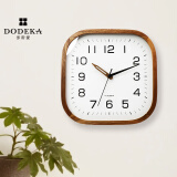 多帝家（DODEKA）日式实木方形挂钟家用客厅卧室大号时尚时钟办公室简约大气石英钟 DOA-20001