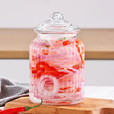 宏达璃瓶密封罐厨房食品收纳柠檬蜂蜜瓶 透明零食糖果泡菜坛子储物罐 平安竖纹款950ML1个950ml