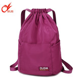 奥利帝克 抽绳包 大容量休闲运动背包简约可折叠束口袋书包轻便防盗旅行包双肩包 紫色/2949-1 大号