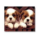 史历克 数字油画diy动物 宠物小狗手工填色油画创意减压涂色画 FZ-252 40*50cm 彩布(要自己涂色)