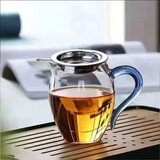 宣室堂玻璃加厚耐热公道杯功夫茶具配件分茶器茶海加茶漏茶虑过滤器大号 蓝把加茶滤