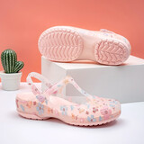 维布伦（VEBLEN）洞洞鞋女夏防滑厚底外穿拖鞋软底韩版学生包头凉鞋时尚透气沙滩鞋 水晶粉 37 正码正拍