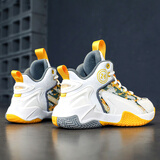 李宁热断码科比男童鞋2026新款春季儿童篮球鞋学生旋转防滑中大童运动鞋 白金 31