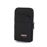 叕二叕手机包穿皮带腰包运动工地干活小挂包腰间随身通勤百搭迷你新款 黑色双层1（竖款）