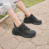 斯凯奇（Skechers）运动鞋女糕糕鞋女士绑带休闲运动鞋小白鞋厚底增高117513 全黑色/BBK 37.5