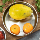 Momscook慕厨不锈钢盘子圆盘菜碟 家用菜盘做沙拉304不锈钢加厚多功能菜盆 JA-WP22-不锈钢盆 22cm