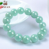 艾选潮品 翡翠手串 绿色玉手串男女款玉石转运珠子 单珠直径12-13mm