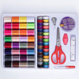 长科64色家用缝衣服线小卷402缝纫机线白线缝纫线手工diy制作针线套装 优质款64色线 1套