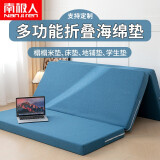 南极人（Nanjiren）可拆洗床垫1.8x2米午睡打地铺神器租房专用折叠榻榻米海绵睡褥子 湖水蓝-厚约6cm-可折叠 高密海绵 90*190cm【可拆洗 一垫多用】