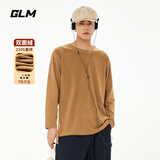 GLM纯棉长袖t恤男春秋款纯色体恤内搭宽松大码男士打底衫上衣