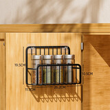 格拉菲亚 厨房柜门挂篮日式铁艺收纳筐壁挂式调料瓶收纳架卫生间柜子置物 黏贴大挂篮（黑色）