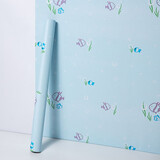 迪茵 壁纸自粘墙纸宿舍卧室壁纸贴客厅墙面装饰家具翻新床头墙纸贴纸 淡蓝小鱼 45厘米宽 10米长