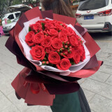 热带之恋RDZLLOVE七夕情人节鲜花速递同城配送33朵红玫瑰花束表白求婚女友生日礼物 33朵红玫瑰花束红豆款