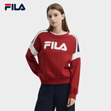 FILA斐乐时尚休闲宽松卫衣26秋季新款女款短款拼色复古舒适内搭