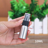 鹿凌青不锈钢压力酒精旅行小金属喷壶喷瓶喷雾化铝质化妆随身携带 10ML银铝瓶配黑喷头